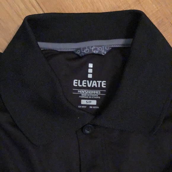 Men’s Elevate - S plain black polo - Picture 2 of 3